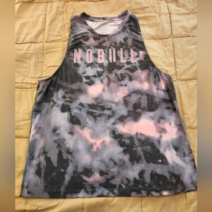 NoBull High Neck Tank, Size XL, grey/pink tie dye